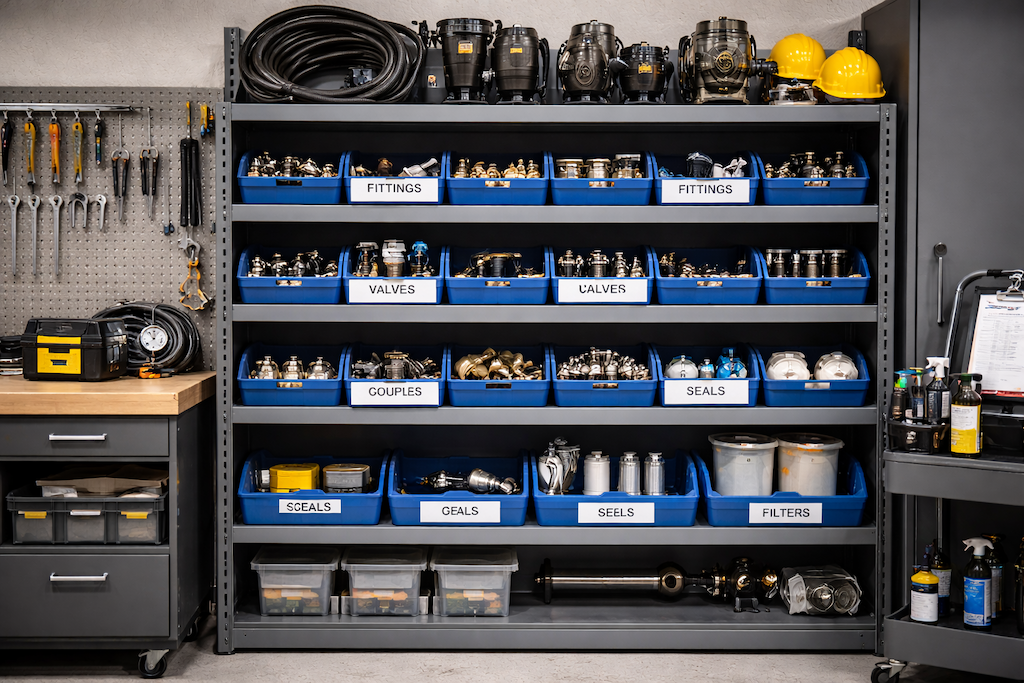 Storing Spare Hydraulic System Parts